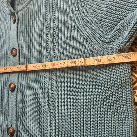 NEW Coldwater Creek Shaker Detail Button Cardigan Women's SZ X-Large Sea Foam - Picture 13 of 14